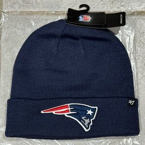 New England Patriots “47 Brand Navy Knit Beanie with Logo